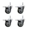 Service Caster 4 Inch Gray Polyurethane Swivel 34 Inch Threaded Stem Caster Set with Total Lock Brake SCC-TSTTL20S414-PPUB-34212-4 - alternate 1